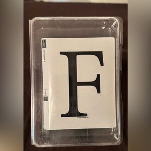 RETIRED Stampin’ Up! Monogram “F” Wood-Mounted Rubber Stamp ©2006